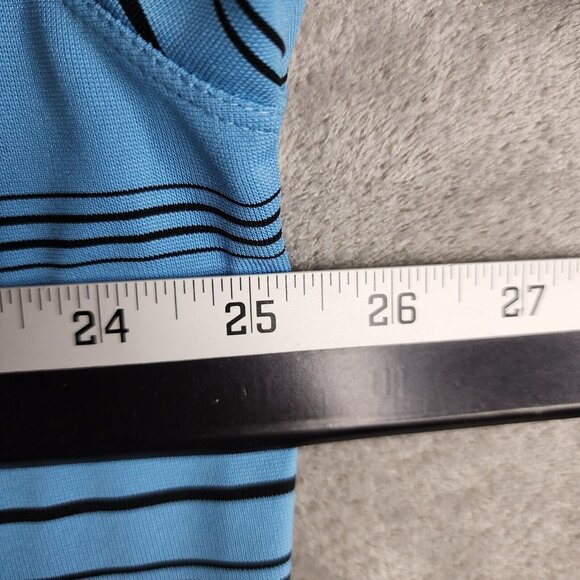 Mens Nike Golf Polo Shirt Blue Striped Fit Dry Short Sleeve Swoosh Size XXL - Picture 7 of 9